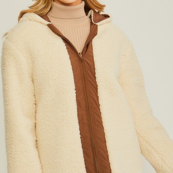 010 Cozy Teddy Reversible Hoodie Jacket Coat - Picture 5 of 5